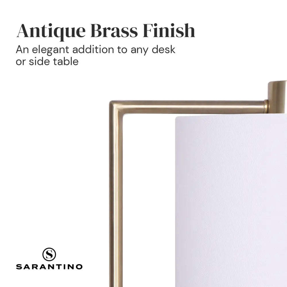 Sarantino Metal Task Lamp with USB Charging Port Antique Brass Finish - Home & Garden > Lighting