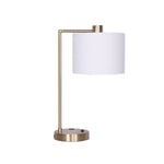 Sarantino Metal Task Lamp with USB Charging Port Antique Brass Finish - Home & Garden > Lighting