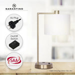 Sarantino Metal Task Lamp with USB Charging Port Antique Brass Finish - Home & Garden > Lighting