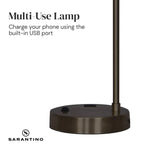 Sarantino Metal Task Lamp with USB Charging Port Bronze Finish - Home & Garden > Lighting