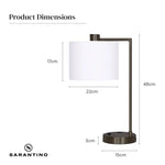 Sarantino Metal Task Lamp with USB Charging Port Bronze Finish - Home & Garden > Lighting