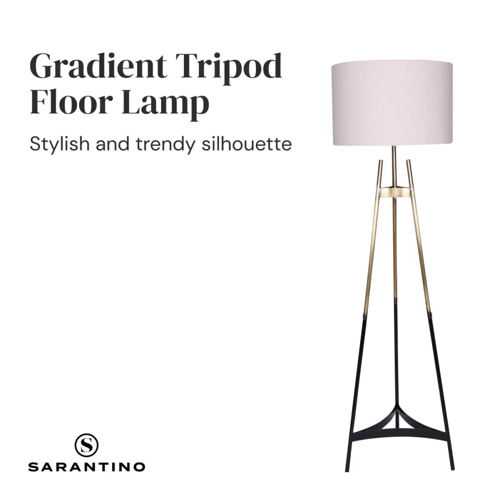 Sarantino Metal Tripod Electric Floor Lamp Gradient Finish - Home & Garden > Lighting