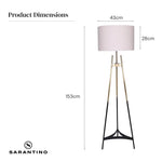 Sarantino Metal Tripod Electric Floor Lamp Gradient Finish - Home & Garden > Lighting