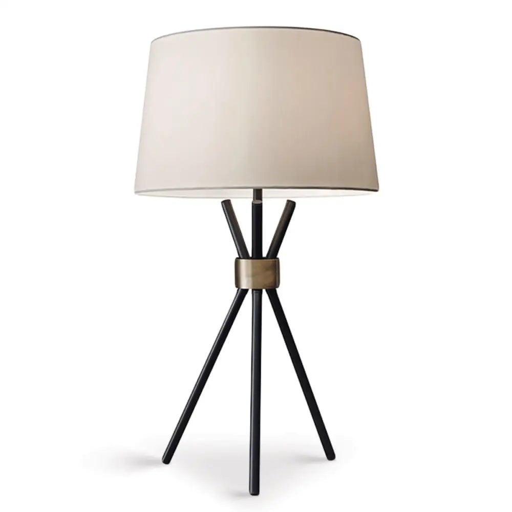 Sarantino Metal Tripod Table Lamp with Antique Brass Accent - Home & Garden > Lighting