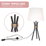 Sarantino Metal Tripod Table Lamp with Antique Brass Accent - Home & Garden > Lighting