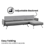 Sarantino Mia 3-Seater Corner Sofa Bed Chaise and Pillows Dark Grey - Furniture > Sofas