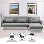 Sarantino Mia 3-Seater Corner Sofa Bed Chaise and Pillows Dark Grey - Furniture > Sofas