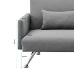 Sarantino Mia 3-Seater Corner Sofa Bed Chaise and Pillows Dark Grey - Furniture > Sofas