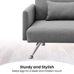 Sarantino Mia 3-Seater Corner Sofa Bed Chaise and Pillows Dark Grey - Furniture > Sofas