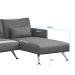 Sarantino Mia 3-Seater Corner Sofa Bed Chaise and Pillows Dark Grey - Furniture > Sofas