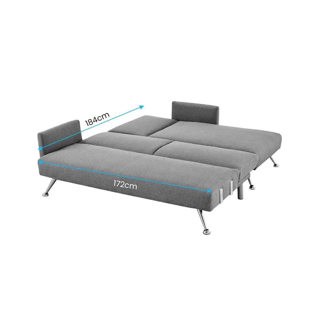 Sarantino Mia 3-Seater Corner Sofa Bed Chaise and Pillows Dark Grey - Furniture > Sofas