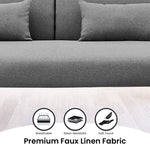 Sarantino Mia 3-Seater Corner Sofa Bed Chaise and Pillows Dark Grey - Furniture > Sofas