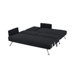 Sarantino Mia 3-Seater Sofa Bed with Chaise & 3 Pillows - Black - Furniture > Sofas