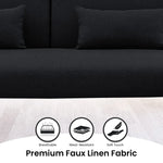 Sarantino Mia 3-Seater Sofa Bed with Chaise & 3 Pillows - Black - Furniture > Sofas