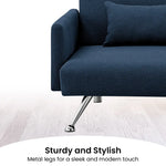 Sarantino Mia 3-Seater Sofa Bed with Chaise & 3 Pillows - Blue - Furniture > Sofas