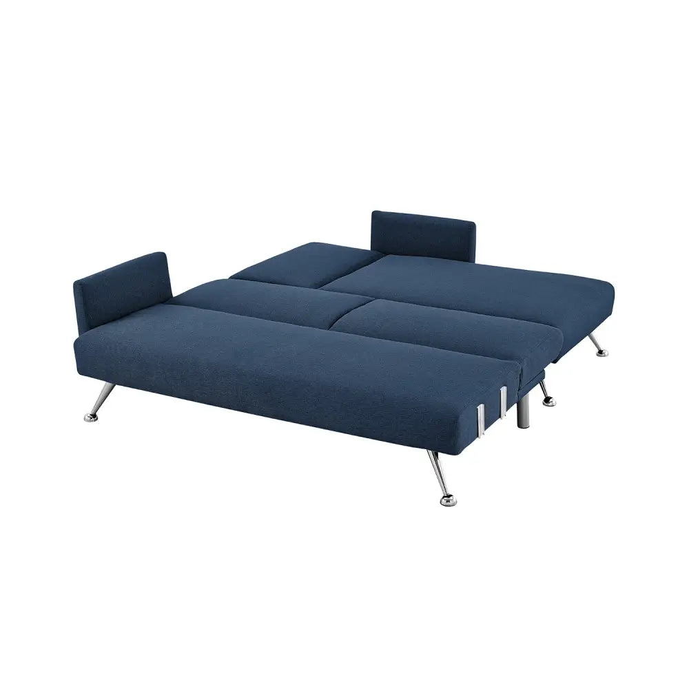 Sarantino Mia 3-Seater Sofa Bed with Chaise & 3 Pillows - Blue - Furniture > Sofas