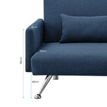 Sarantino Mia 3-Seater Sofa Bed with Chaise & 3 Pillows - Blue - Furniture > Sofas