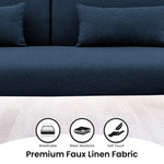 Sarantino Mia 3-Seater Sofa Bed with Chaise & 3 Pillows - Blue - Furniture > Sofas