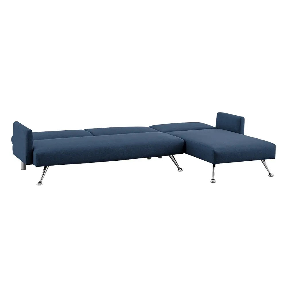 Sarantino Mia 3-Seater Sofa Bed with Chaise & 3 Pillows - Blue - Furniture > Sofas
