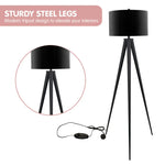 Sarantino Minimalist Modern Tripod Floor Lamp Black - Home & Garden > Lighting