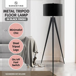Sarantino Minimalist Modern Tripod Floor Lamp Black - Home & Garden > Lighting