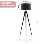 Sarantino Minimalist Modern Tripod Floor Lamp Black - Home & Garden > Lighting