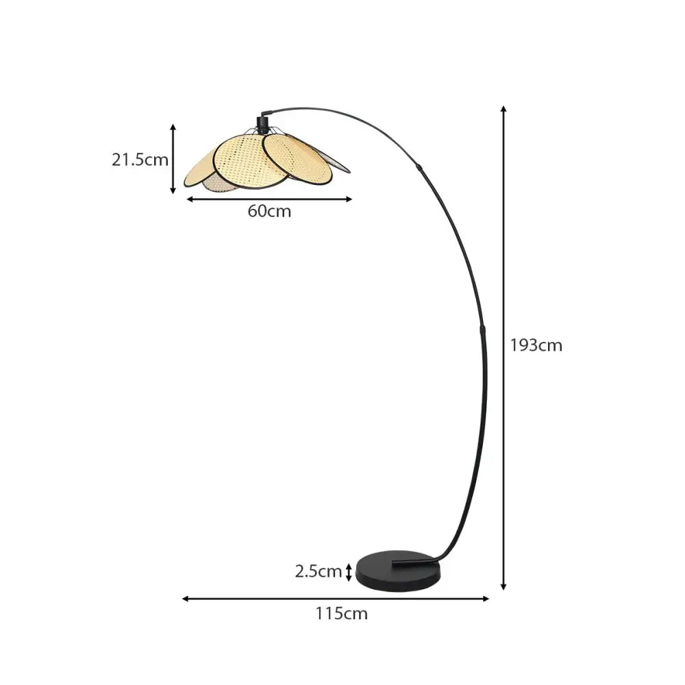 Sarantino Minimalist Synthetic Rattan Floor Lamp - Home & Garden > Lighting