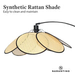 Sarantino Minimalist Synthetic Rattan Floor Lamp - Home & Garden > Lighting