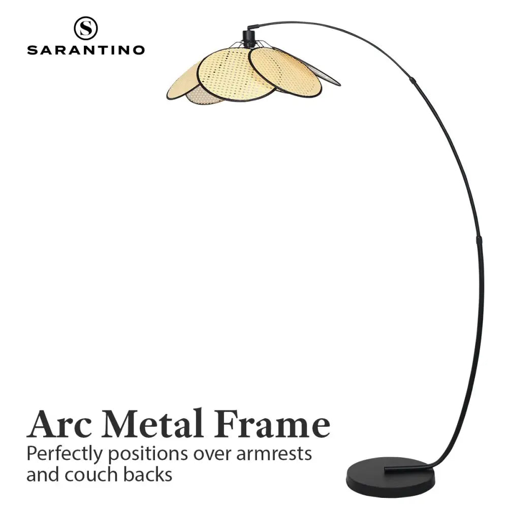 Sarantino Minimalist Synthetic Rattan Floor Lamp - Home & Garden > Lighting