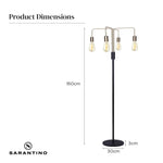 Sarantino Modern Exposed Bulb 4-Arm Industrial Light Floor Lamp - Home & Garden > Lighting
