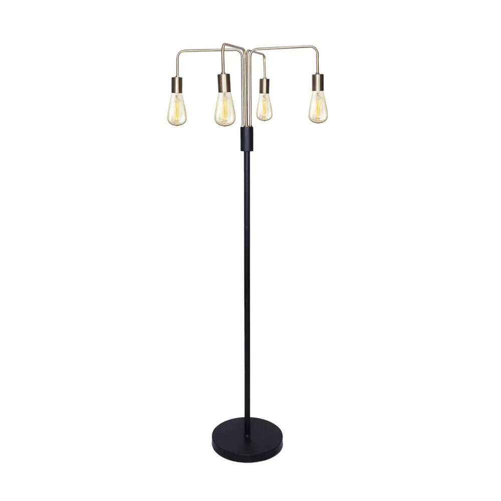 Sarantino Modern Exposed Bulb 4-Arm Industrial Light Floor Lamp - Home & Garden > Lighting