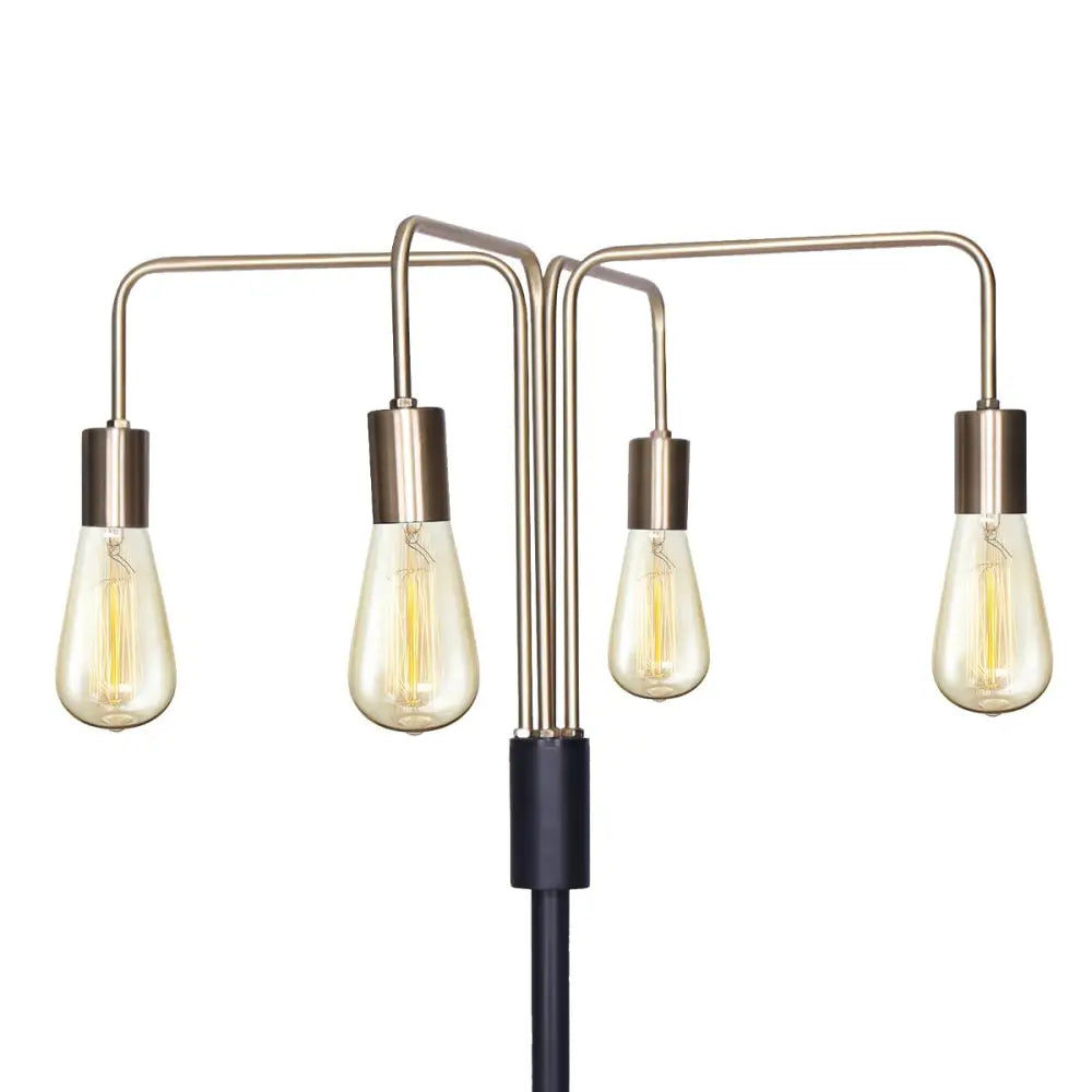 Sarantino Modern Exposed Bulb 4-Arm Industrial Light Floor Lamp - Home & Garden > Lighting