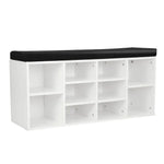 Sarantino New 10 Pairs Shoe Cabinet Rack Storage Organiser Shelf Stool Bench Wood - White - Furniture > Living Room