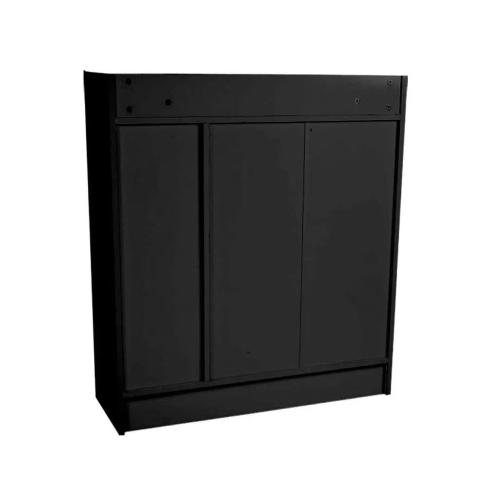 Sarantino New 21 Pairs Shoe Cabinet Rack Storage Organiser Shelf 2 Doors Cupboard Black - Furniture > Living Room