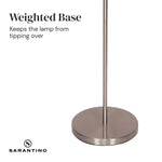 Sarantino Nickel Metal Arc Floor Lamp - Home & Garden > Lighting