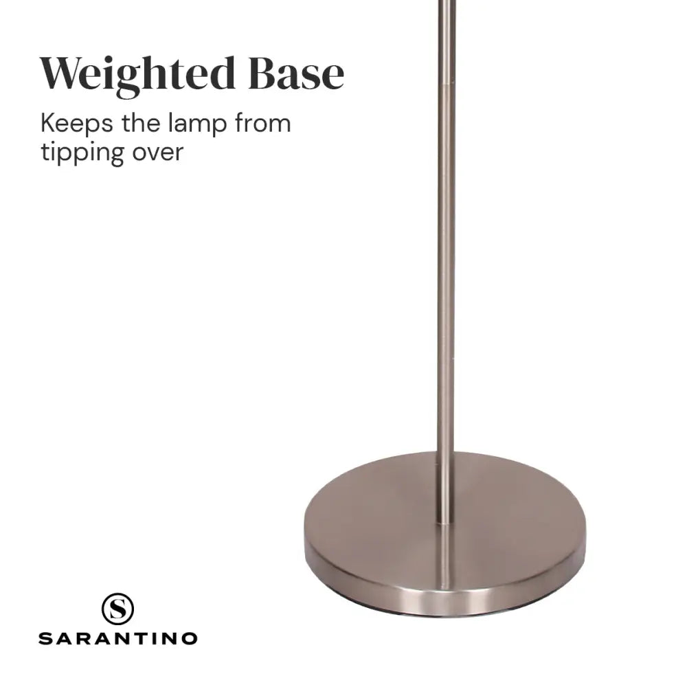 Sarantino Nickel Metal Arc Floor Lamp - Home & Garden > Lighting