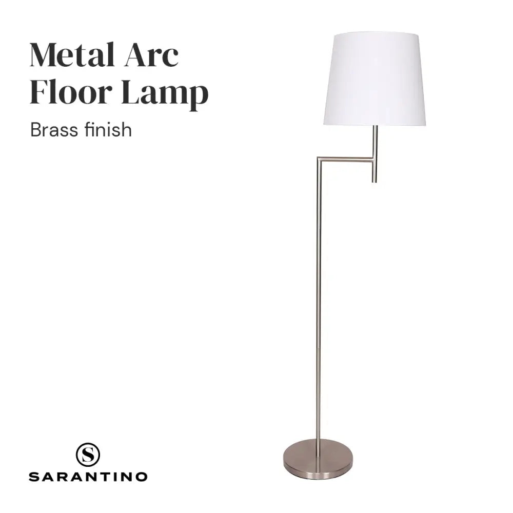 Sarantino Nickel Metal Arc Floor Lamp - Home & Garden > Lighting