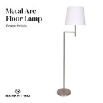 Sarantino Nickel Metal Arc Floor Lamp - Home & Garden > Lighting