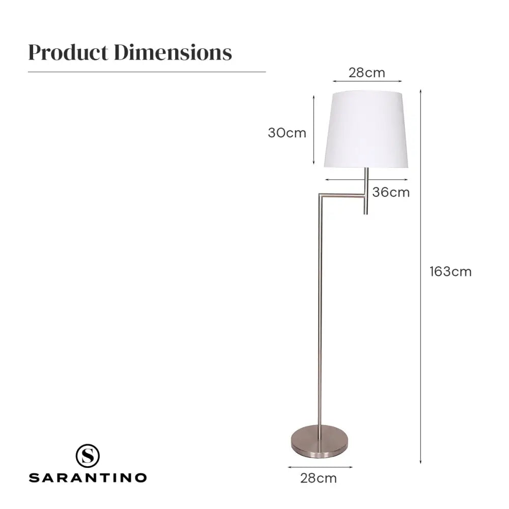 Sarantino Nickel Metal Arc Floor Lamp - Home & Garden > Lighting