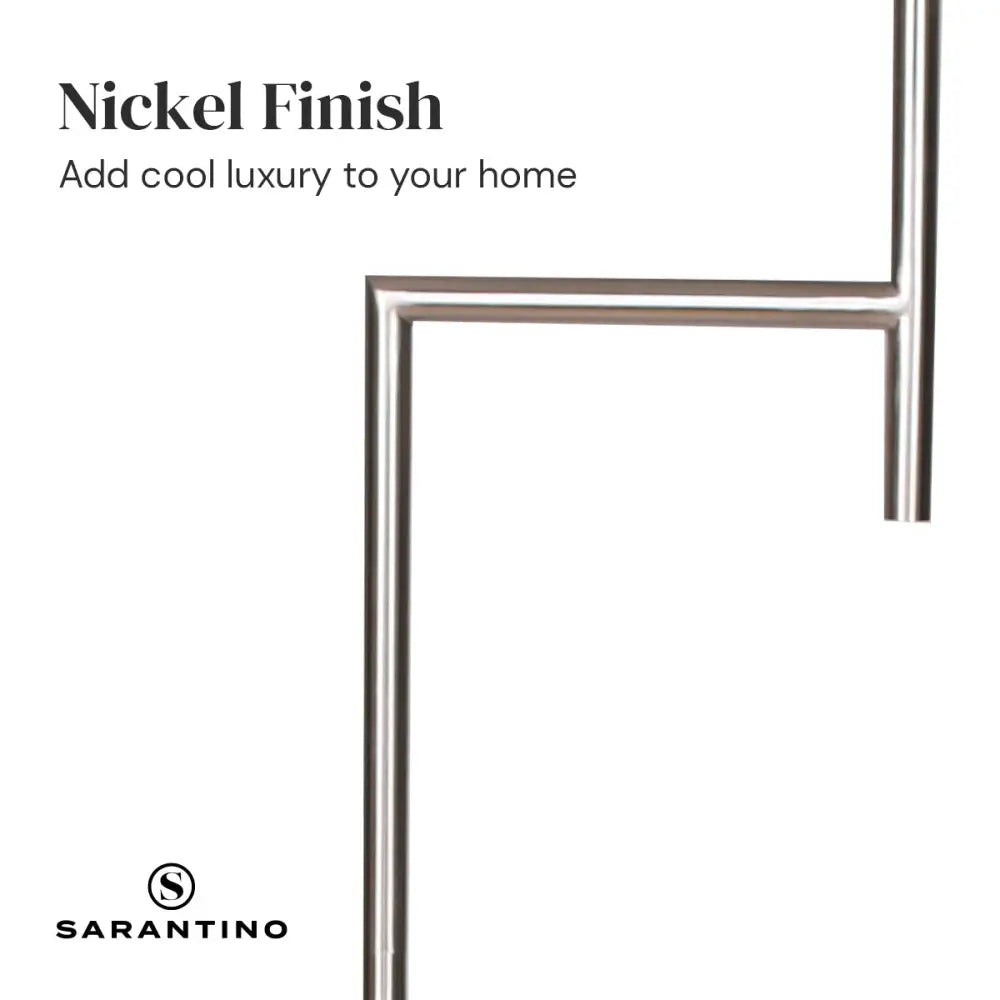 Sarantino Nickel Metal Arc Floor Lamp - Home & Garden > Lighting