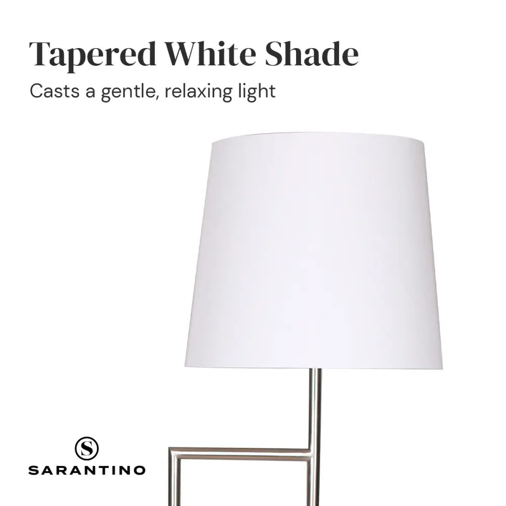 Sarantino Nickel Metal Arc Floor Lamp - Home & Garden > Lighting