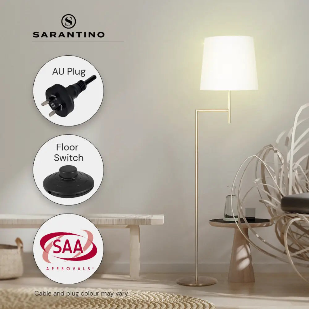 Sarantino Nickel Metal Arc Floor Lamp - Home & Garden > Lighting