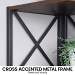 Sarantino Nora 5-Tier Corner Bookshelf in Walnut/Black - Furniture > Living Room > Bookcases & Shelves