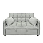Sarantino Quincy 2-Seater Velvet Sofa Bed in Dark Grey with Wooden Frame and Tufted Design - Light Grey - Furniture >