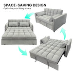 Sarantino Quincy 2-Seater Velvet Sofa Bed in Dark Grey with Wooden Frame and Tufted Design - Light Grey - Furniture >