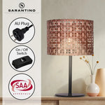 Sarantino Rattan Desk Lamp With Black Marble Base - Home & Garden > Lighting
