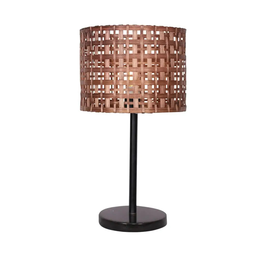 Sarantino Rattan Desk Lamp With Black Marble Base - Home & Garden > Lighting