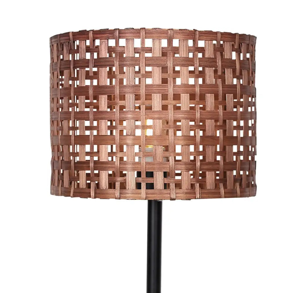 Sarantino Rattan Desk Lamp With Black Marble Base - Home & Garden > Lighting