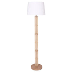 Sarantino Rattan Floor Lamp With Off-White Linen Shade by Sarantino - Home & Garden > Lighting
