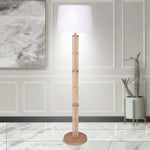 Sarantino Rattan Floor Lamp With Off-White Linen Shade by Sarantino - Home & Garden > Lighting